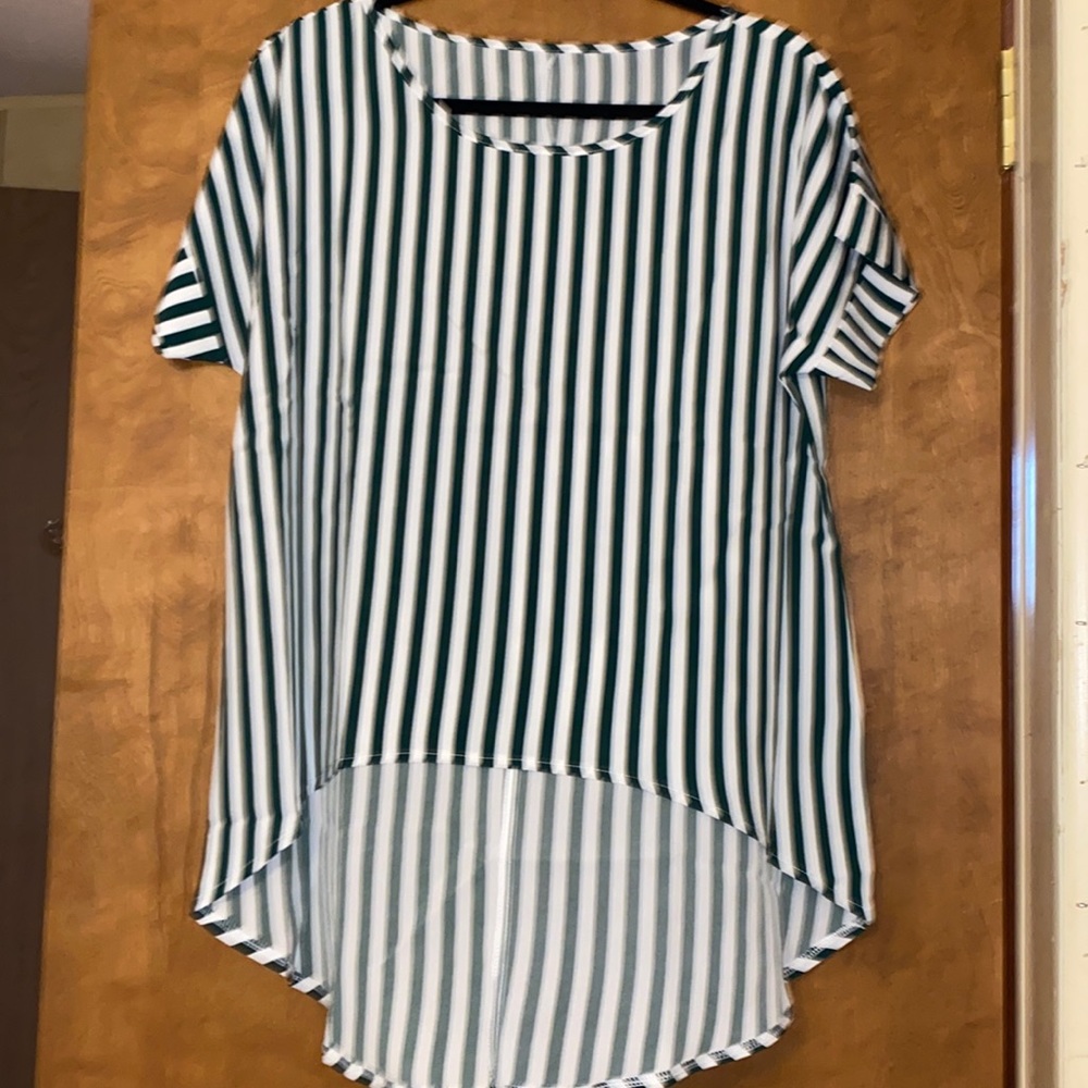 Striped High Low Top